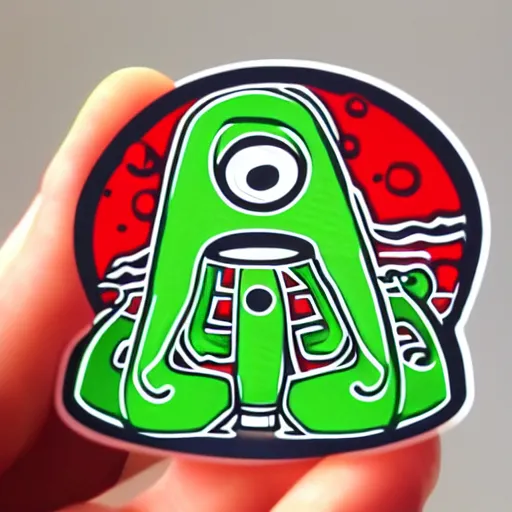 Image similar to Reddit Alien, sticker illustration