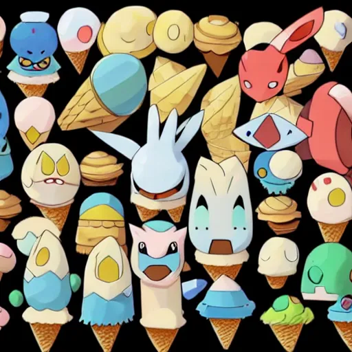 Image similar to ice cream sandwich pokemon by ken sugimori