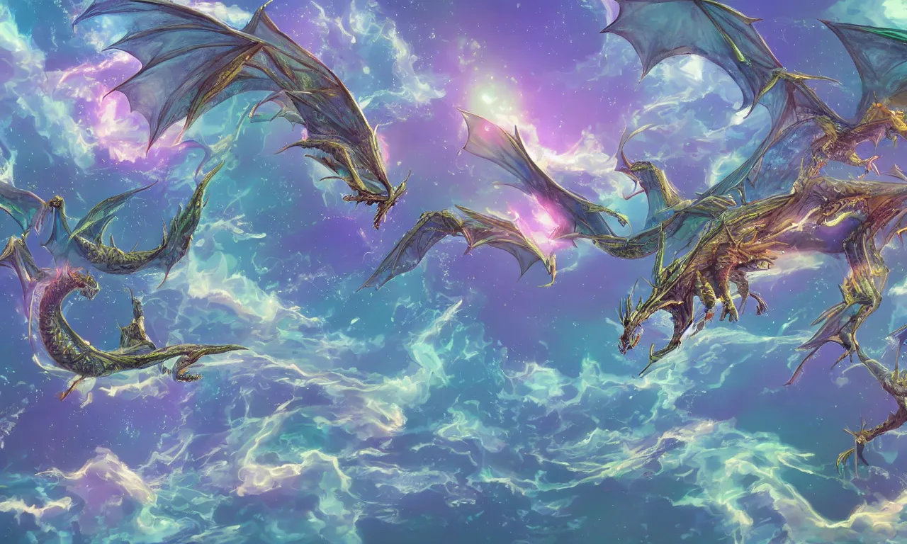 Prompt: summer, dragons ripping space, forested hills and interconnected high speed rails, digital art, 3 d illustration, transparent backround