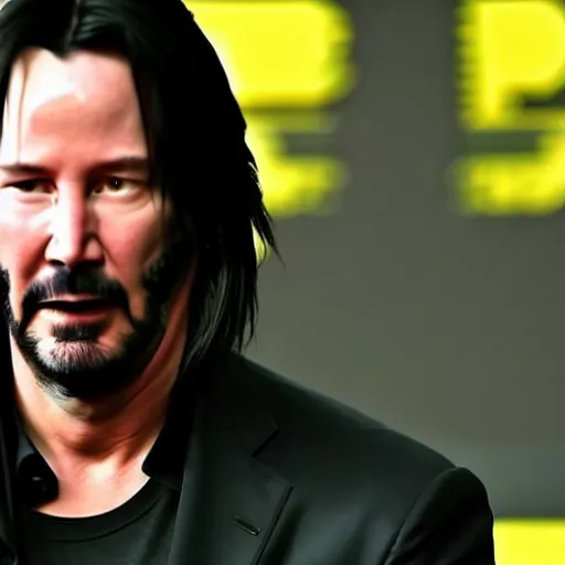 Prompt: Keanu Reeves expressing his disappointment over how bad Cyberpunk 2077 was