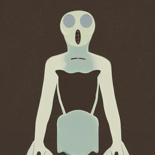 Image similar to a being created out of liminal space, minimalistic horror