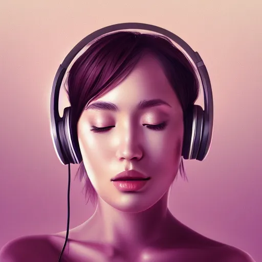 Image similar to an illustration of a beautiful woman listening to music by Dao Trong Le, highly detailed, digital art, trending on artstation