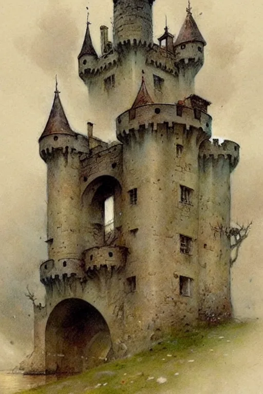 Image similar to (((((1950s castle. muted colors.))))) by Jean-Baptiste Monge !!!!!!!!!!!!!!!!!!!!!!!!!!!