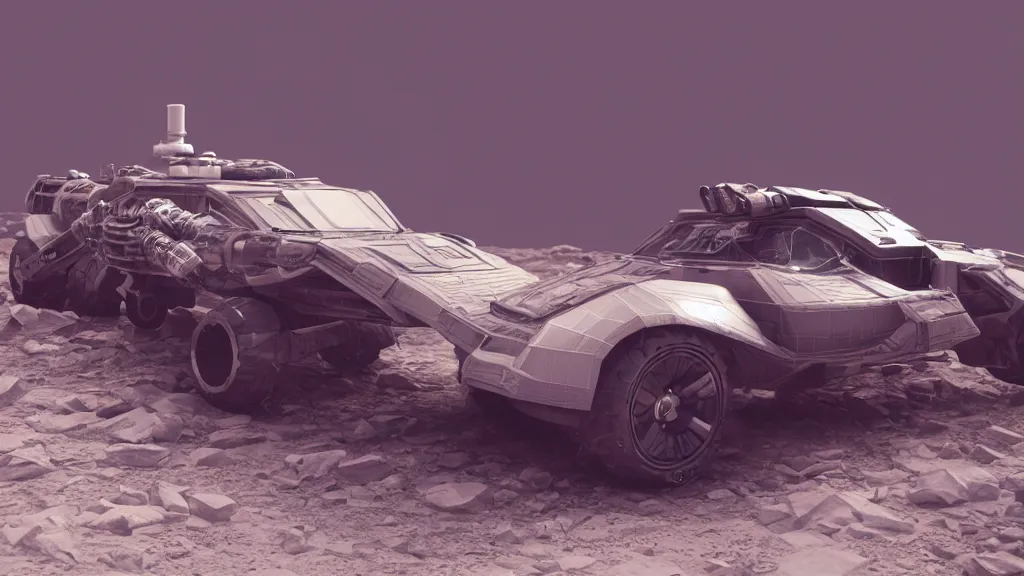 Prompt: a 3 d render of a cyberpunk car on the moon, 8 k, realistic, dynamic, artstation, digital art