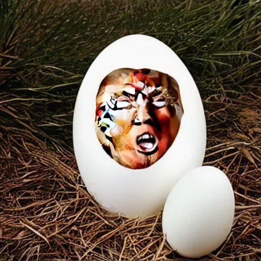 Image similar to Donald Trump in an eggshell photographed by Anne Geddes