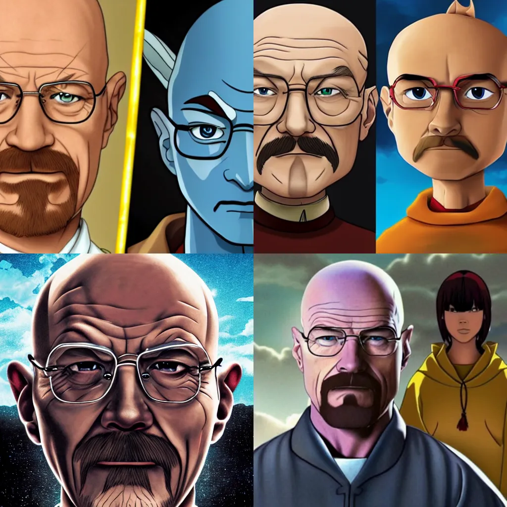 Prompt: walter white as avatar aang