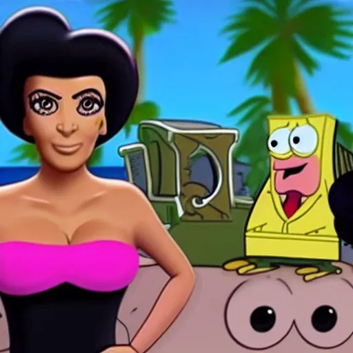 Image similar to kim kardashian in spongebob squarepants