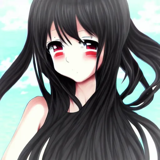 Prompt: anime girl wrapped in black seaweed, anime art, cute, detailed