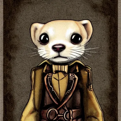 Prompt: steampunk ferret in tophet art