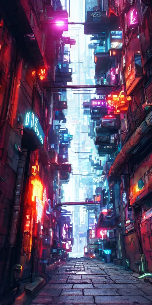 Image similar to cyberpunk alley drawn by jack kirby, 8 k, raytracing, unreal engine 5,