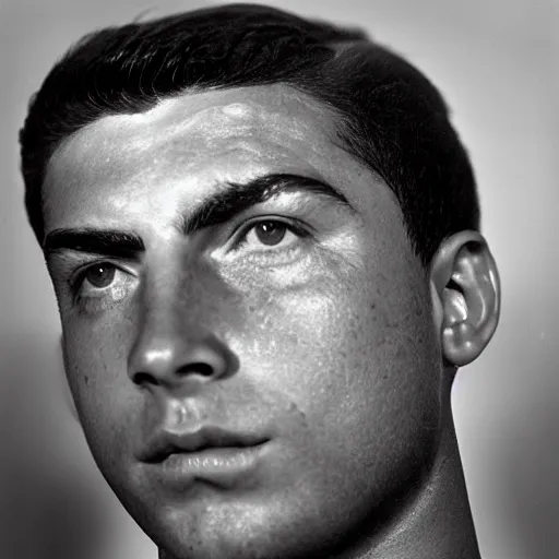 Image similar to head and shoulders of ronaldo luis nazario de lima by yousuf karsh, halo, high detail