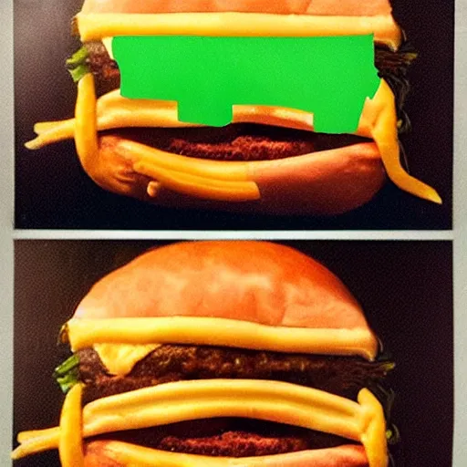 Image similar to kevin bacon face wrapped inside a cheeseburger