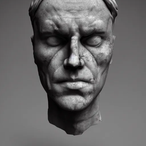 Prompt: half body man made out of marble with face disintegrating and melting, dramatic lighting, sharp, highly detailed, octane render, cinematic