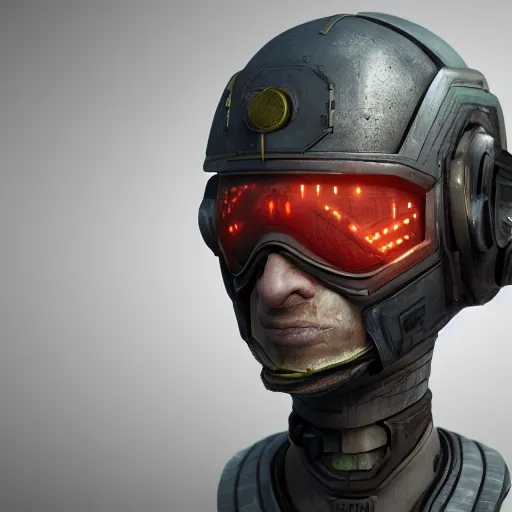 Image similar to cyberpunk helmet stylized borderland sci fiction vray render octane