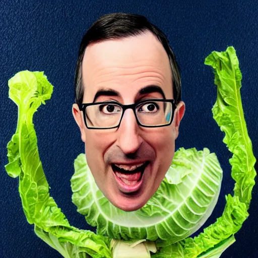 Image similar to john oliver as cabbage, cubism