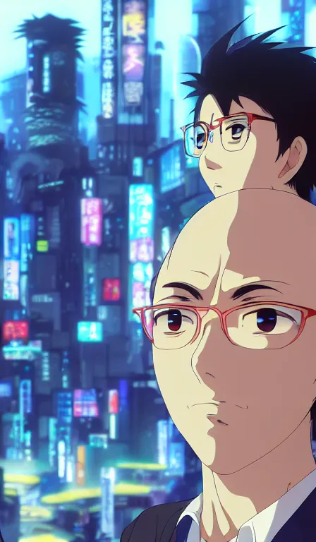 Prompt: anime fine details portrait of Tanjiro Kamado in front of cyberpunk moder city landscape on the background deep bokeh, close-up view, anime masterpiece by Studio Ghibli. 8k, sharp high quality anime, artstation