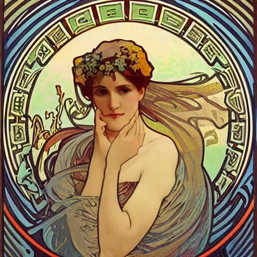 Image similar to water by alphonse mucha