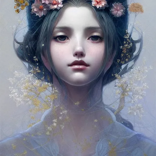 Image similar to aerith gainsborough, intricate, elegant, highly detailed, smooth, sharp focus, award - winning, masterpiece, in the style of tom bagshaw, cedric peyravernay, peter mohrbacher, victo ngai, pinterest, 4 k hd illustrative wallpaper, chinese style