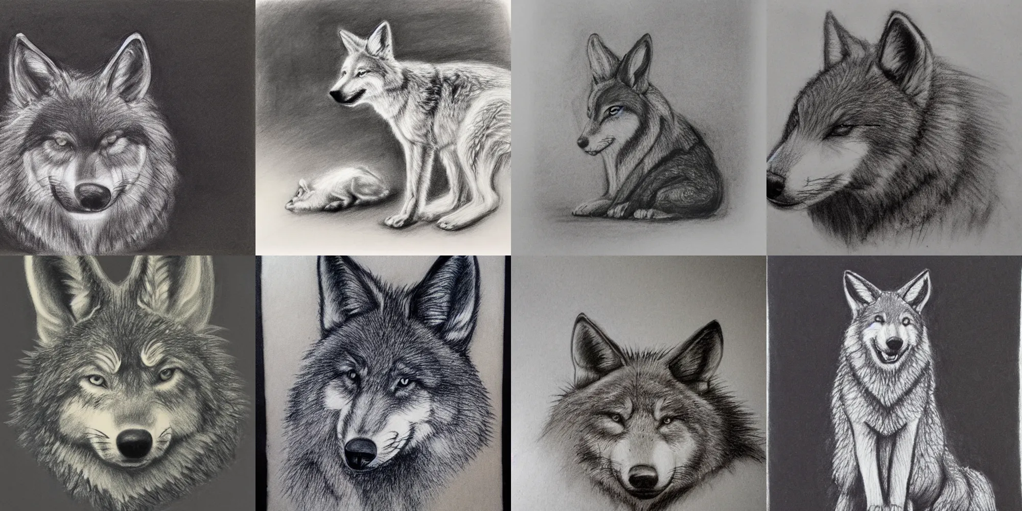 How to draw a wolf head with a pencil step-by-step tutorial.