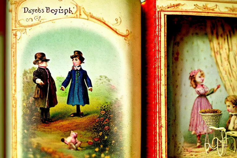 Image similar to layers depth of field. antique victorian popup book childrens story book