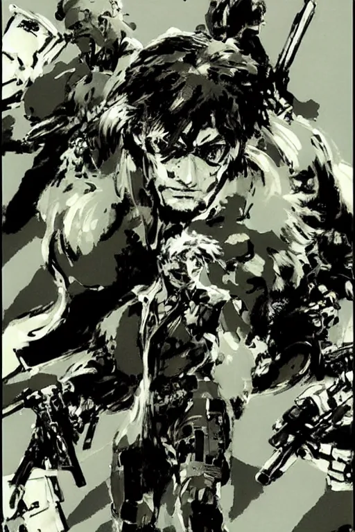 Image similar to metal gear solid concept art by yoji shinkawa