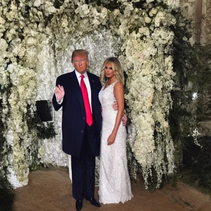 Image similar to donald trump instagram couple's wedding photo shoot