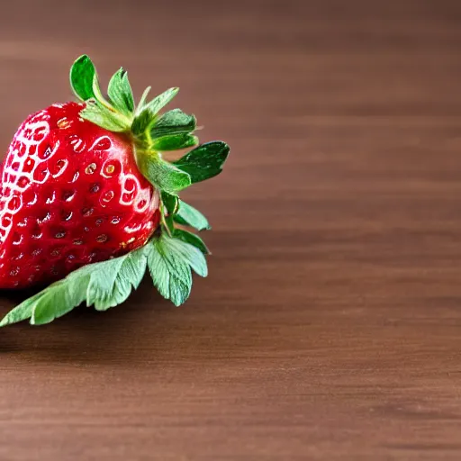 Prompt: high quality presentation photo of a strawberry made of gold, photography 4k, f1.8 anamorphic, bokeh, 4k, Canon, Nikon