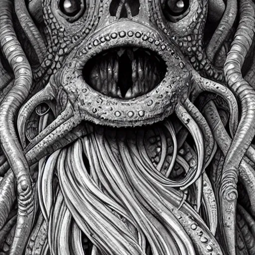 Prompt: cthulu, close up portrait!!, 4 k photorealism!!, trending on artstation, cgsociety contest winner, intricately defined, complexly detailed, 8 k quality