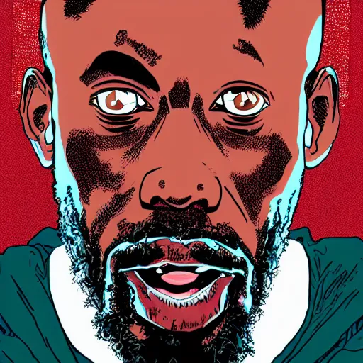 Image similar to portrait of mc ride, by laurie greasley and james stokoe, 4 k, 8 k