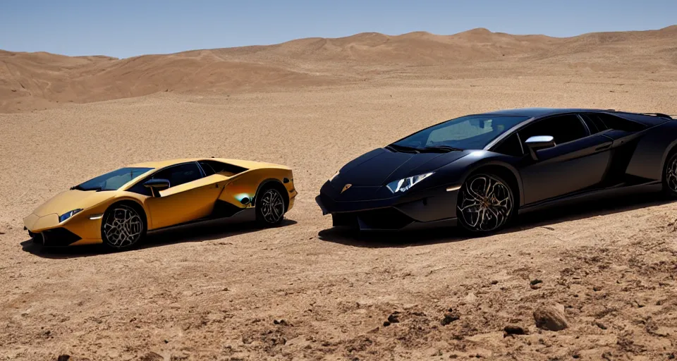 Prompt: Lamborghini in desert
