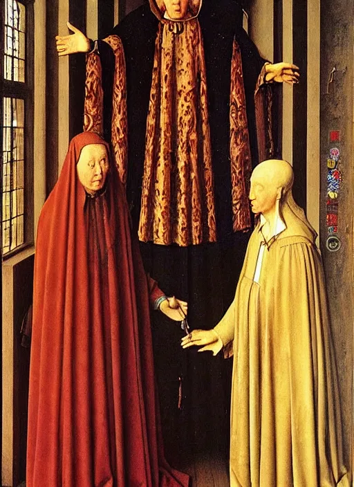 Prompt: remember you must die, art by jan van eyck,