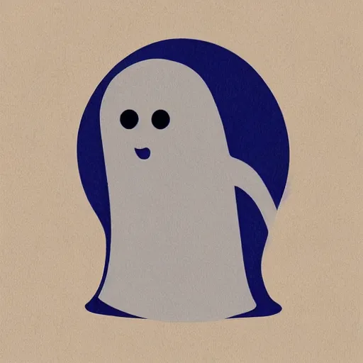 Image similar to cute and simple ghost illustration, friendly