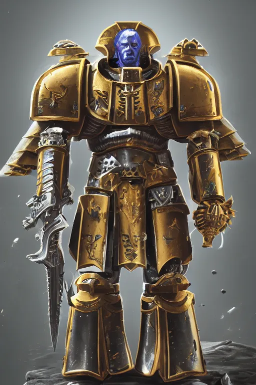 Image similar to armor portrait heros warhammer 4 0 k horus heresy fanart - the primarchs emperor by johannes helgeson animated with vfx concept artist & illustrator global illumination ray tracing hdr fanart arstation zbrush central hardmesh 8 k octane renderer comics stylized