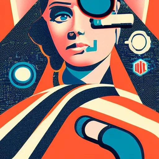 Image similar to a retro futuristic poster design by wang 2 mu,