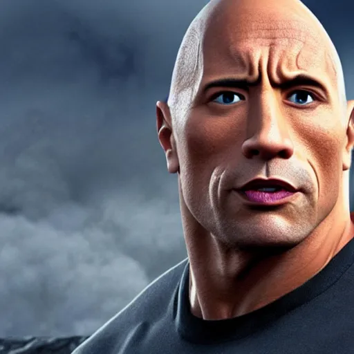 Prompt: the rock dwayne johnson as Gru in despicable me
