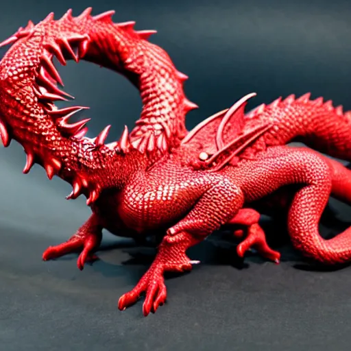 Prompt: A red dragon