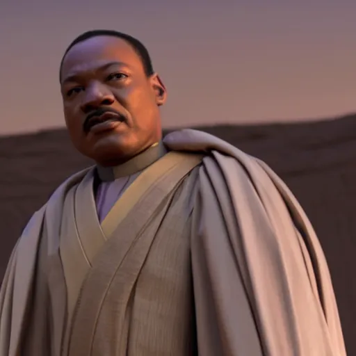 Image similar to martin luther king as mace windu in star wars, 8k resolution, full HD, cinematic lighting, award winning, anatomically correct