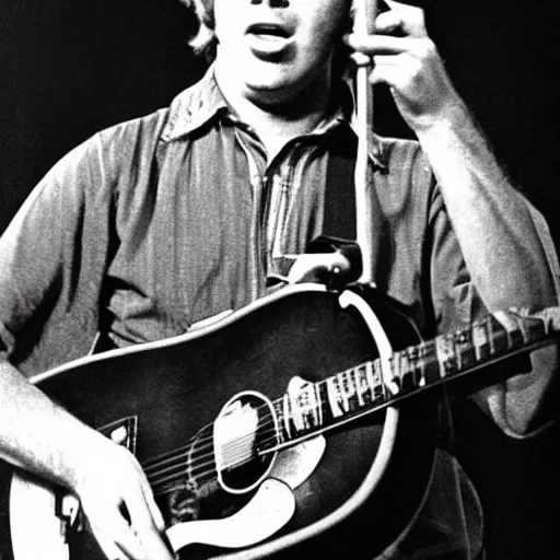 Image similar to John Sebastian playing music on stage in 1967