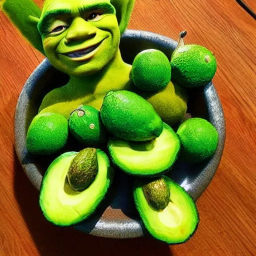 Image similar to nikocado avocado as Shrek, DreamWorks animation