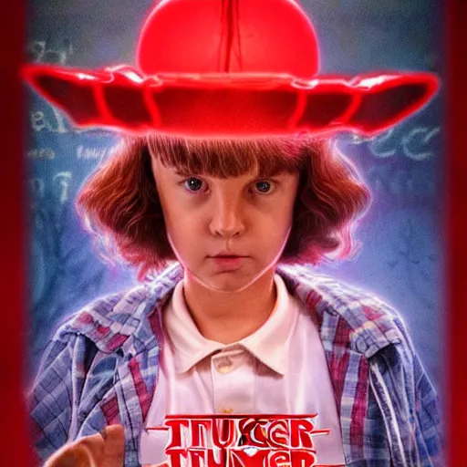 Image similar to donald trump in stranger things, stranger things style