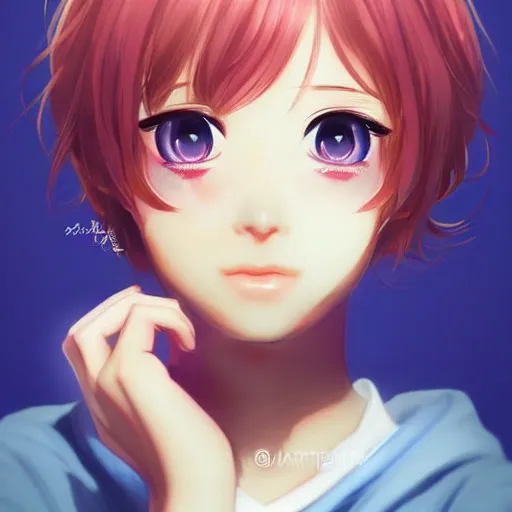 Prompt: portrait of Sayori from Doki Doki Literature Club, detailed facial features, optimistic colors, bright eyes, clear eyes, warm smile, delicate, by artgerm and WLOP