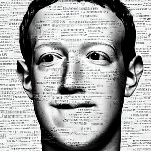 Image similar to a portrait of of mark zuckerberg constructed from facebook profile photos, collage, drop shadow, organic, layered composition, layers, texture, mcu, petals, highly textured, layered, sculpted, dynamic,