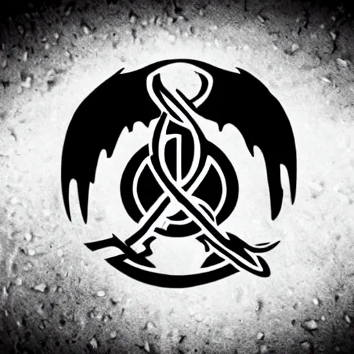 Prompt: a philosophy club logo, deathmetal