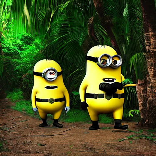 Prompt: vietcong minion, photograph, vietnam, jungle