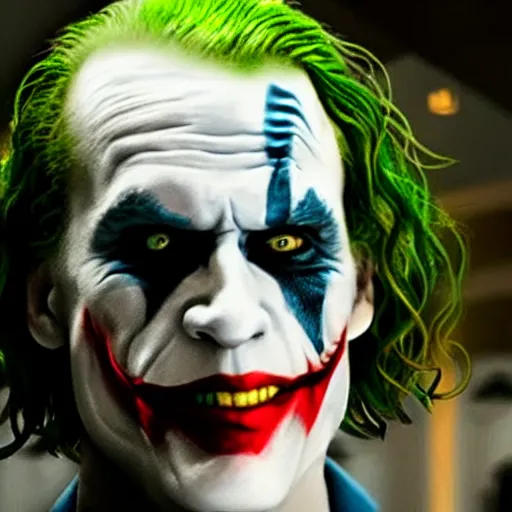 Image similar to Live Action Still of Jerma in The Joker movie, real life, hyperrealistic, ultra realistic, realistic, highly detailed, epic, HD quality, 8k resolution, body and headshot, film still