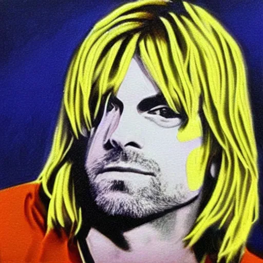 Image similar to kurt cobain op art,