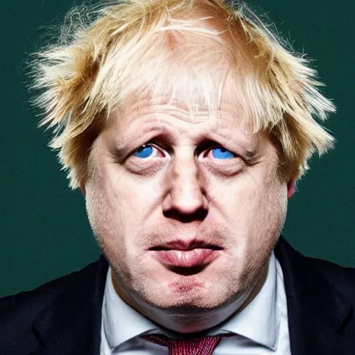 Prompt: Portrait of Boris Johnson gurning after taking too much MDMA