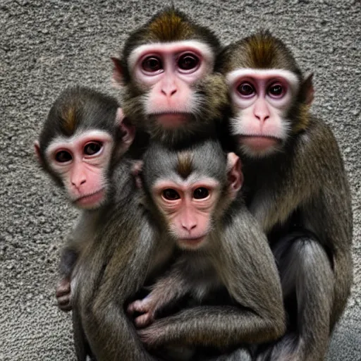 Prompt: three-headed monkey