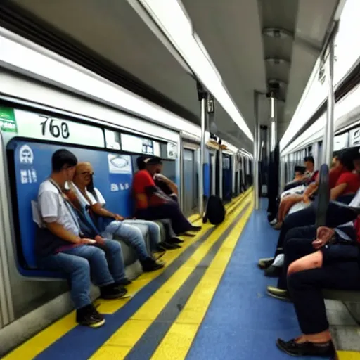 Prompt: passing out on sao paulo metro