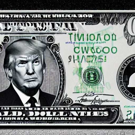 Prompt: donald trump, on the new dollar bill